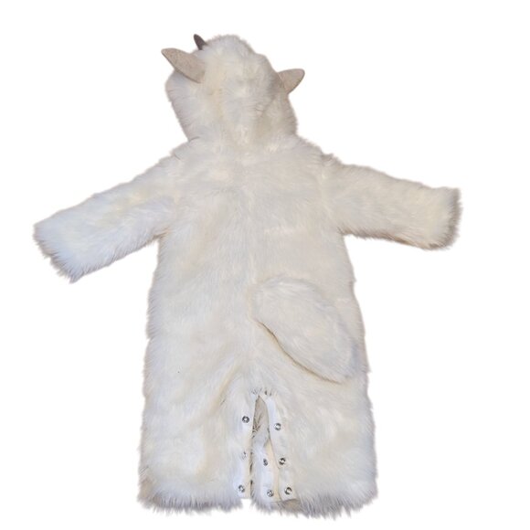 Pottery Barn Baby Costume Goat Farm Animal Fuzzy One Piece Warm Size 6-12 Months - Picture 7 of 7